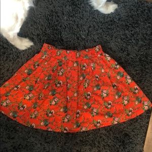 Forever21 Medium (M) red floral skirt